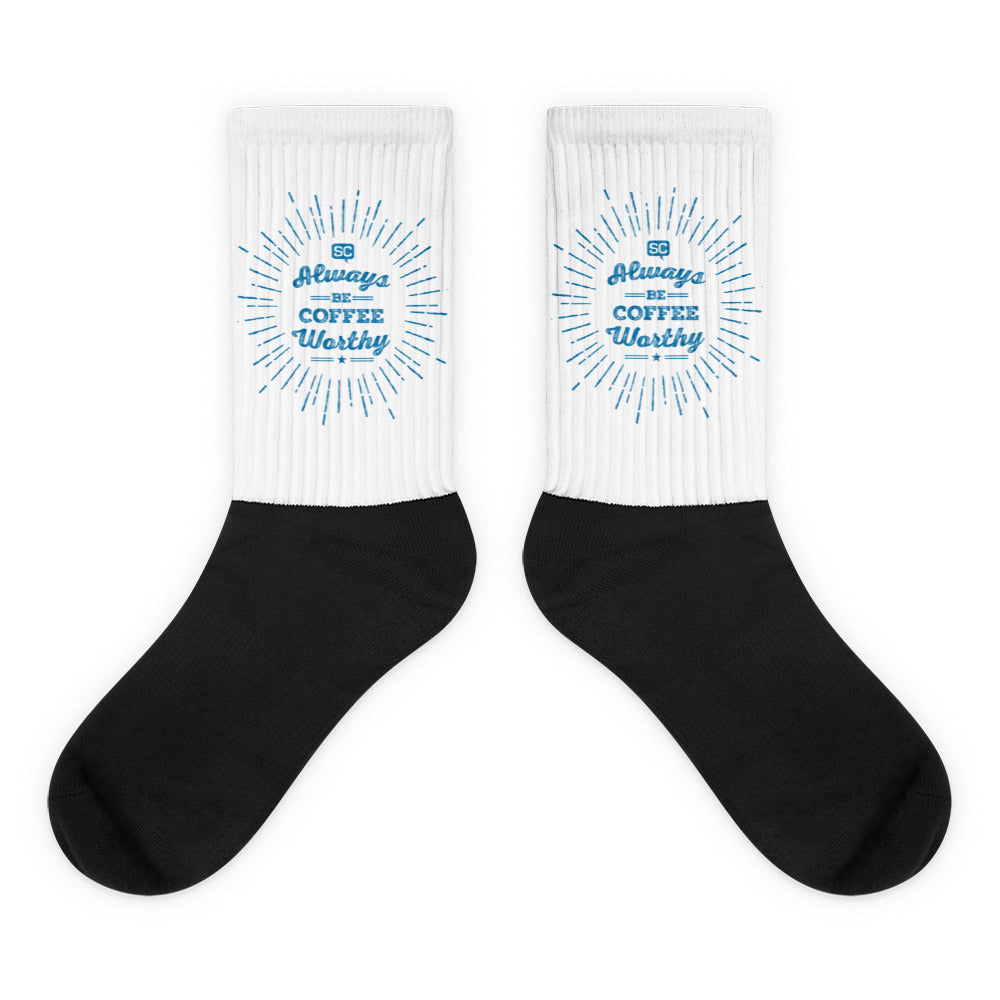 Always Be Coffee Worthy Crew Socks